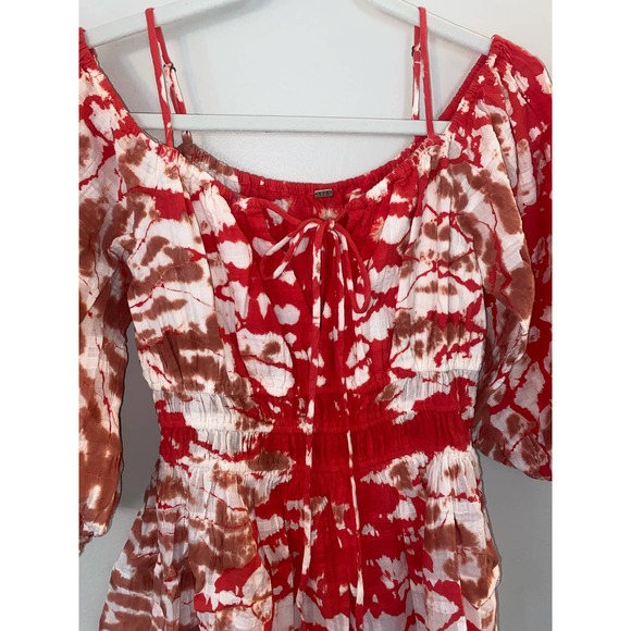 Young fabulous and broke cute red flowy midi juniper dress small 0013 - Picture 4 of 14